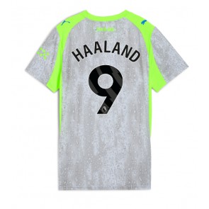 Lacne Ženy Futbalové dres Manchester City Erling Haaland #9 2025-26 Krátky Rukáv - Tretina
